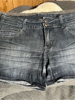 Guess Women's Dark Blue Washed Jean Shorts